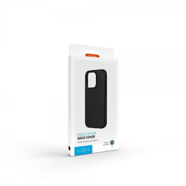 Kiinteä iPhone 16 Pro Max -kuori MagLeather musta