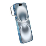 iPhone 16 Pro Max -kotelo, taitettava jalusta, MagSafe, raidallinen, sininen