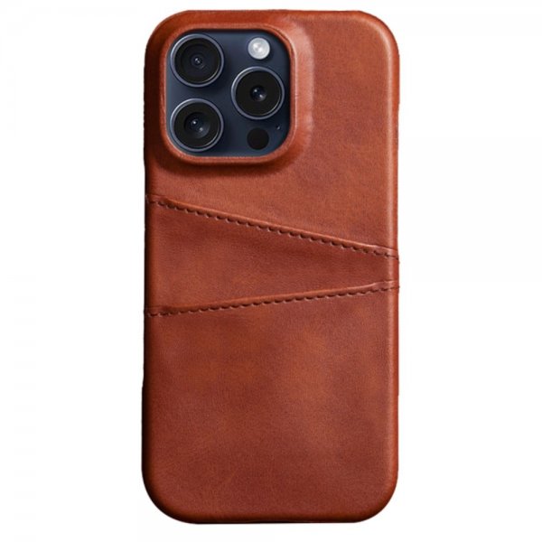 iPhone 16 Pro Max -kotelo kahdella korttipaikalla, tummanruskea