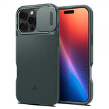 Spigen iPhone 16 Pro Max -suojakuori Optik Armor MagFit Abyss Green