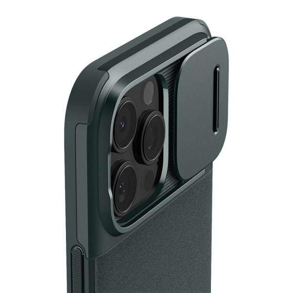 Spigen iPhone 16 Pro Max -suojakuori Optik Armor MagFit Abyss Green