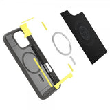 Spigen iPhone 16 Pro Max -kuori, Rugged Armor MagFit, harmaa