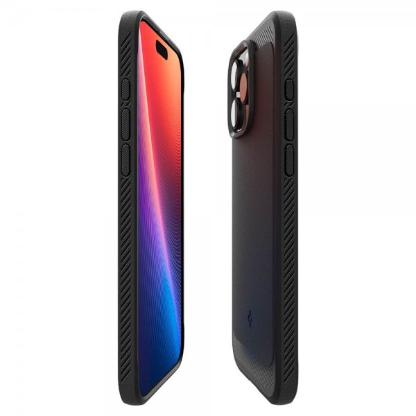 Spigen iPhone 16 Pro Max -kuori, Rugged Armor MagFit, harmaa