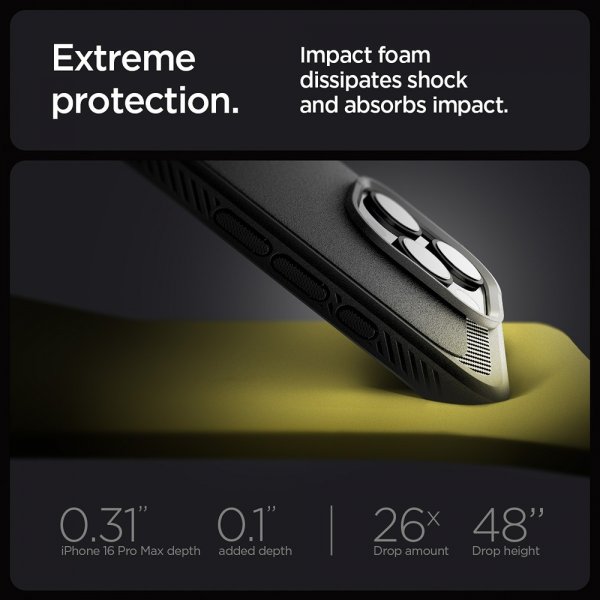 Spigen iPhone 16 Pro Max -suojakuori Rugged Armor MagFit Matte Black