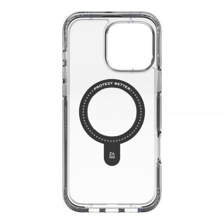 ZAGG iPhone 16 Pro Max -kuori, Santa Cruz Snap Ring Stand, musta