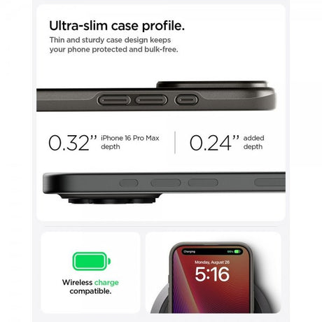 Spigen iPhone 16 Pro Max -kuori Thin Fit MagFit Gunmetal