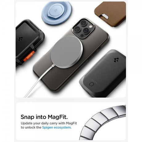 Spigen iPhone 16 Pro Max -kuori Thin Fit MagFit Gunmetal