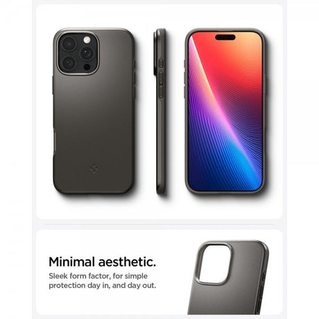 Spigen iPhone 16 Pro Max -kuori Thin Fit MagFit Gunmetal
