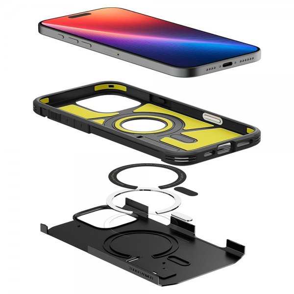 Spigen iPhone 16 Pro Max -suojakuori Tough Armor T MagFit Musta