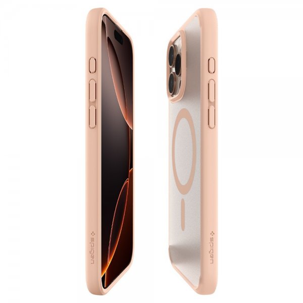 Spigen iPhone 16 Pro Max -suojakuori Ultra Hybrid T MagFit Frost Rose Titanium