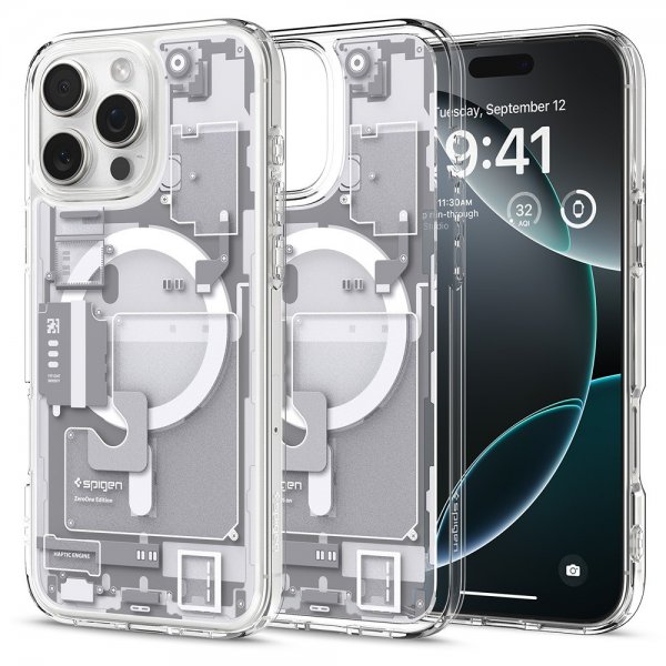 Spigen iPhone 16 Pro Max -suojakuori Ultra Hybrid Zero One MagFit, valkoinen