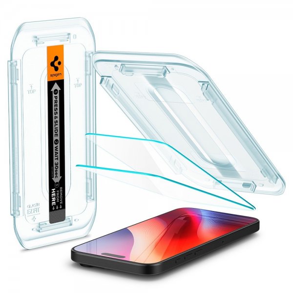 Spigen iPhone 16 Pro Max/iPhone 17 Pro Max Näytönsuoja GLAS.tR EZ Fit 2-pakkaus