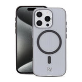 Rvelon iPhone 16 Pro -kuori, aaltoileva, MagSafe, harmaa