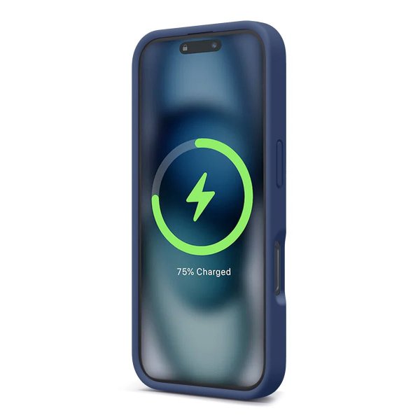Rvelon iPhone 16 Pro Kuori Silikoni MagSafe Tumman Sininen