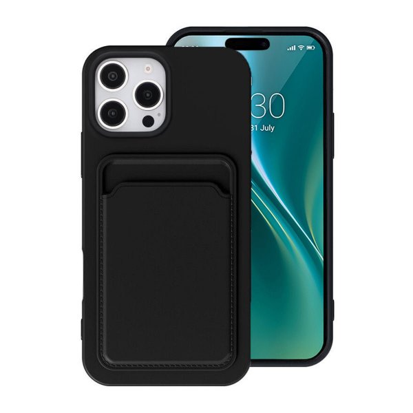 iPhone 16 Pro Kuori Korttipidike Musta
