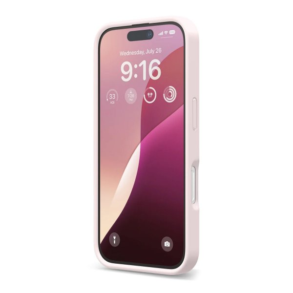 Rvelon iPhone 16 Pro Kuori Silikoni Vaaleanpunainen