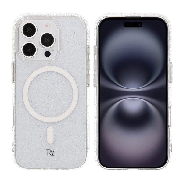 Rvelon iPhone 16 Pro Kuori Glitter MagSafe Valkoinen