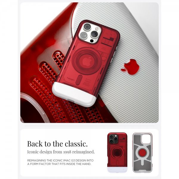 Spigen iPhone 16 Pro -kuori Classic C1 MagFit Ruby
