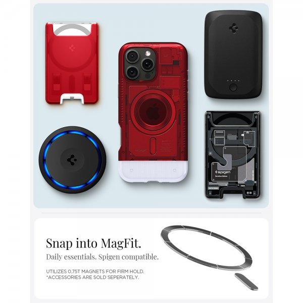 Spigen iPhone 16 Pro -kuori Classic C1 MagFit Ruby