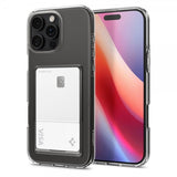 Spigen iPhone 16 Pro -suojakuori Crystal Slot, kristallinkirkas