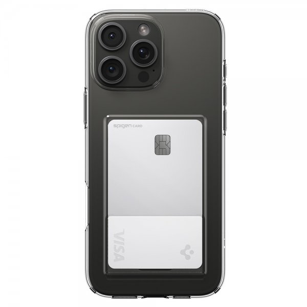 Spigen iPhone 16 Pro -suojakuori Crystal Slot, kristallinkirkas