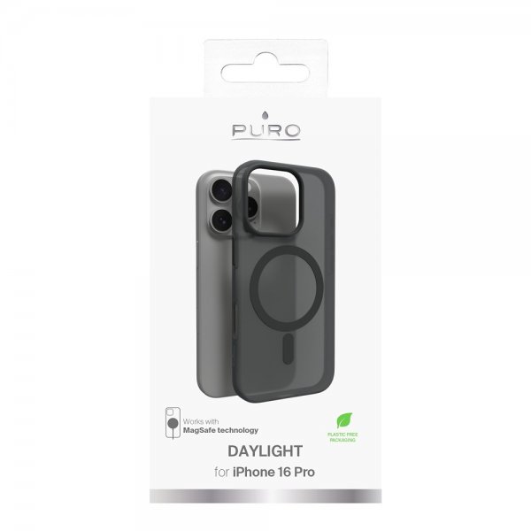 Puro iPhone 16 Pro -kuori Daylight MagSafe, musta