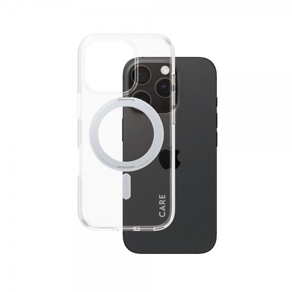 CARE by PanzerGlass iPhone 16 Pro -kuori, tukijalallinen, MagSafe, hopea