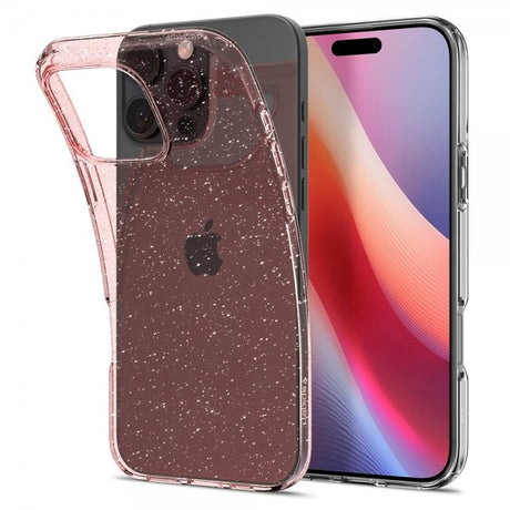 Spigen iPhone 16 Pro -kuori Liquid Crystal Glitter Rose Quartz