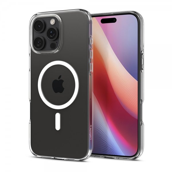 Spigen iPhone 16 Pro -kuori Liquid Crystal MagFit Crystal Clear