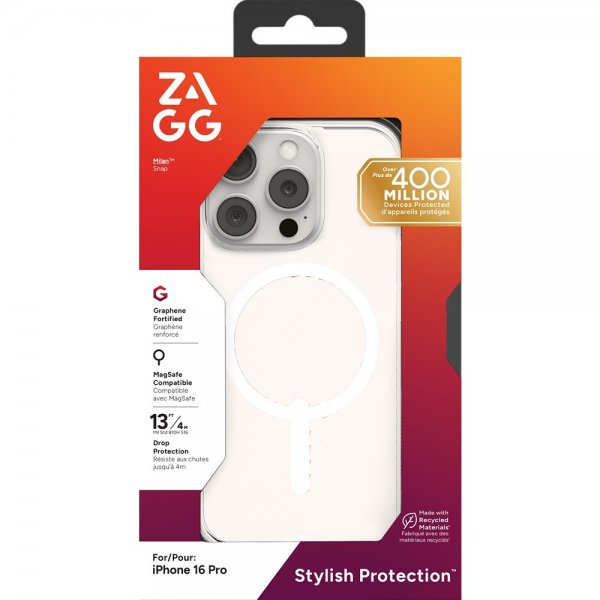 ZAGG iPhone 16 Pro Kuori Luxe Snap Läpinäkyvä
