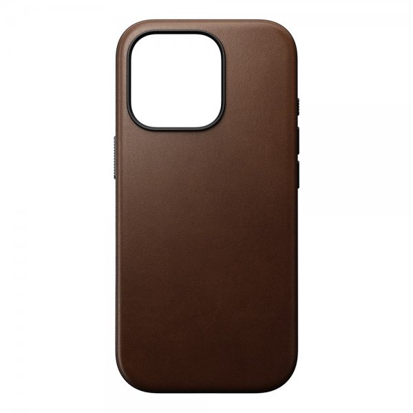 Nomad iPhone 16 Pro Kuori Modern Leather Case Ruskea