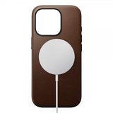 Nomad iPhone 16 Pro Kuori Modern Leather Case Ruskea