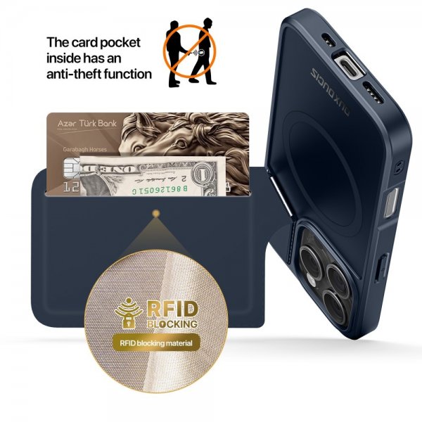 Dux Ducis iPhone 16 Pro -kuori Rafi II Series MagSafe Sininen