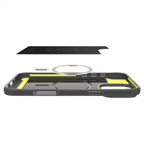 Spigen iPhone 16 Pro -kuori Rugged Armor MagFit Harmaa