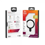 ZAGG iPhone 16 Pro -kuori, Santa Cruz Snap Ring Stand, musta