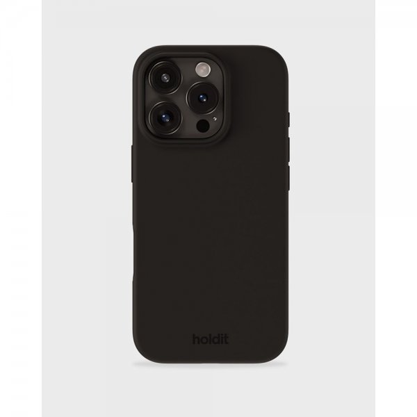 holdit iPhone 16 Pro Kuori Silikoni Musta