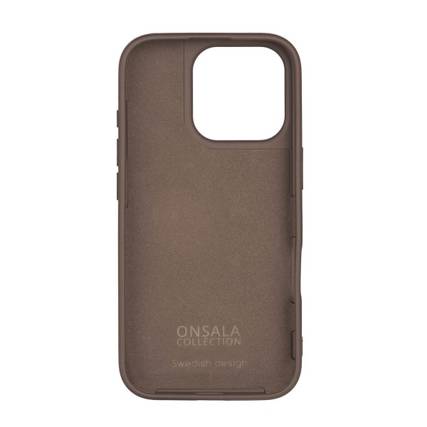 Onsala iPhone 16 Pro Kuori Silikonituntuma Chocolate