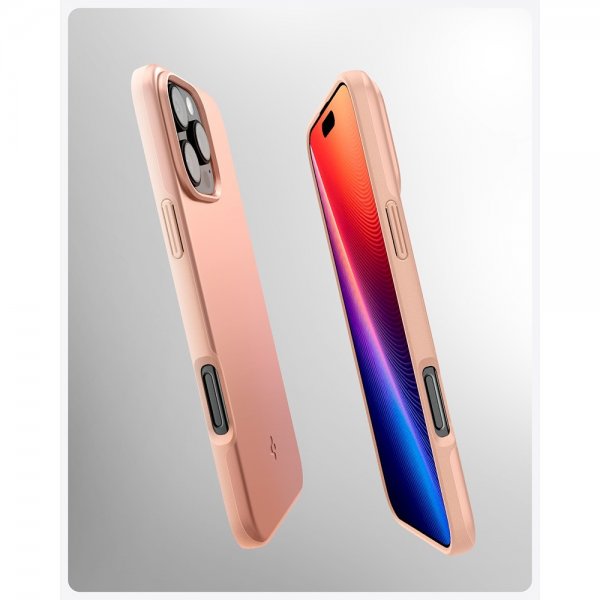 Spigen iPhone 16 Pro -kuori Thin Fit MagFit Rose Titanium