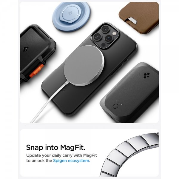 Spigen iPhone 16 Pro Kuori Thin Fit MagFit Musta