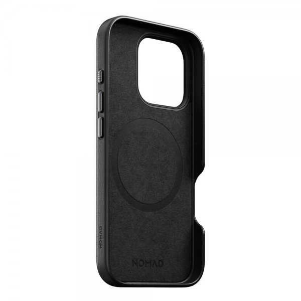 Nomad iPhone 16 Pro -suojakuori, perinteinen nahkakuori, musta