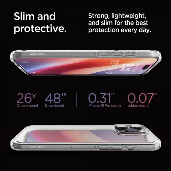 Spigen iPhone 16 Pro -suojakuori Ultra Hybrid Crystal Clear