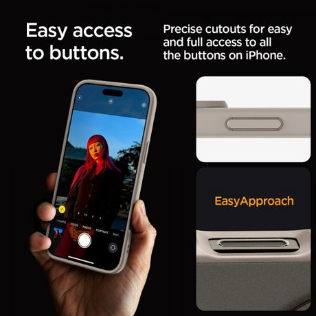 Spigen iPhone 16 Pro -kuori Ultra Hybrid MagFit Frost Natural Titanium