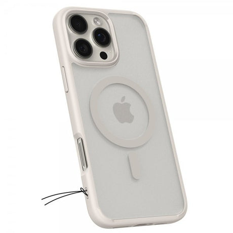 Spigen iPhone 16 Pro -kuori Ultra Hybrid MagFit Frost Natural Titanium