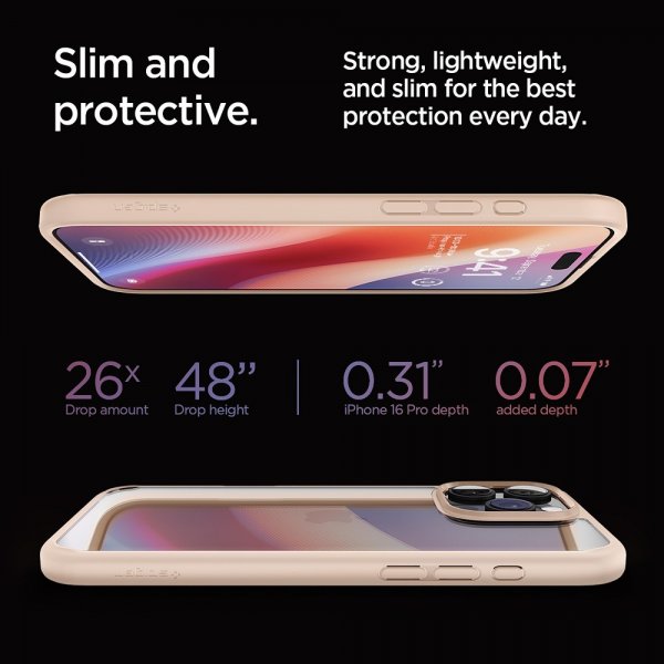 Spigen iPhone 16 Pro Kuori Ultra Hybrid Rose Titanium