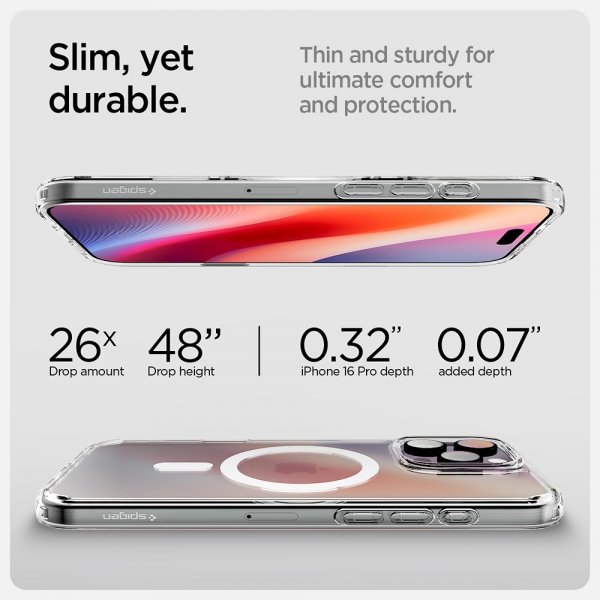 Spigen iPhone 16 Pro -kuori Ultra Hybrid T MagFit kirkas valkoinen