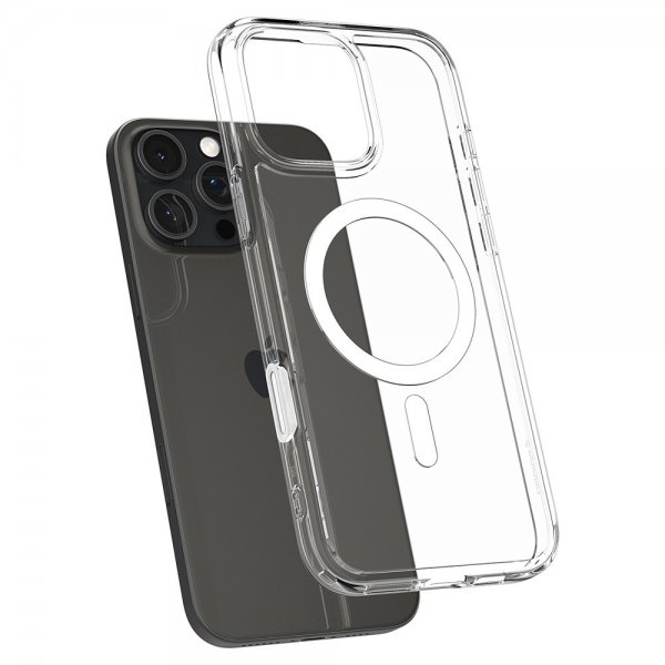 Spigen iPhone 16 Pro -kuori Ultra Hybrid T MagFit kirkas valkoinen