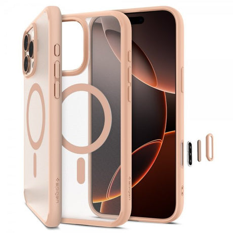 Spigen iPhone 16 Pro -kuori Ultra Hybrid T MagFit Frost Rose Titanium