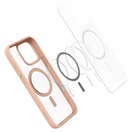 Spigen iPhone 16 Pro -kuori Ultra Hybrid T MagFit Frost Rose Titanium
