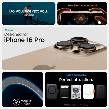 Spigen iPhone 16 Pro -kuori Ultra Hybrid T MagFit Frost Rose Titanium