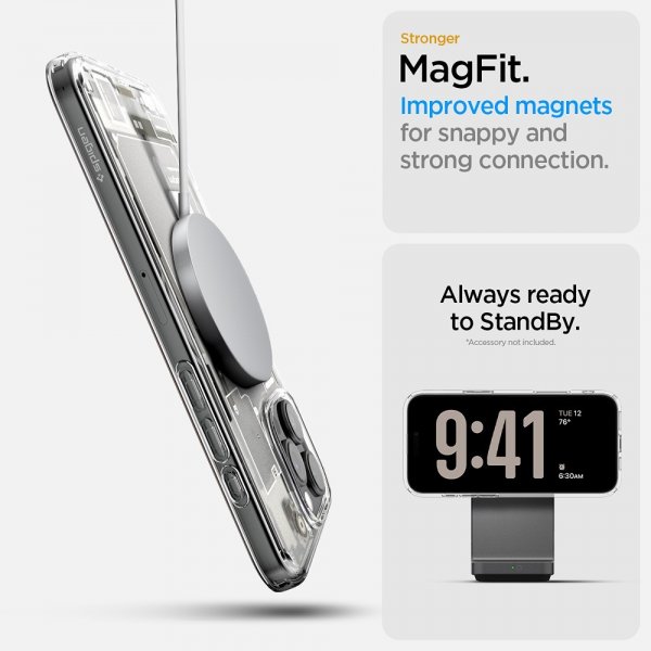 Spigen iPhone 16 Pro -kuori Ultra Hybrid Zero One MagFit Natural Titanium
